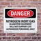Signmission Nitrogen Inert Gas Equipment Danger Sign, Plastic, 10in W x 7in L, 2PK OS-2PACK-DS-P-710-L-1907 - alternate 5